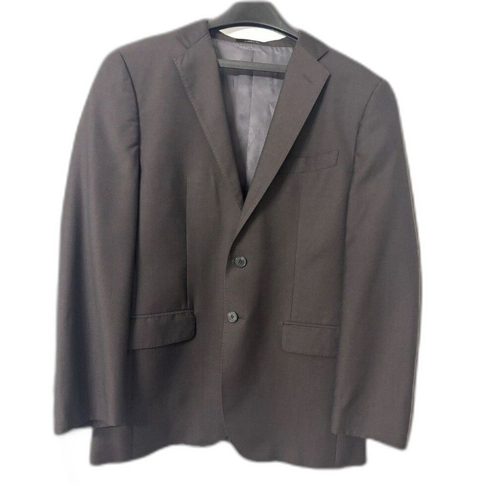 Ermenegildo Zegna Saks Fifth Avenue Mens 40R Wool Silk Chocolate Brown Blazer